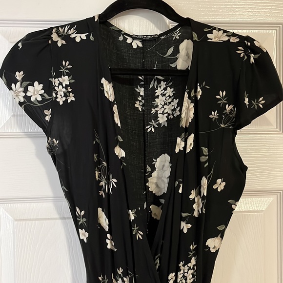 Brandy Melville Black Wrap Floral Dress - Picture 2 of 2